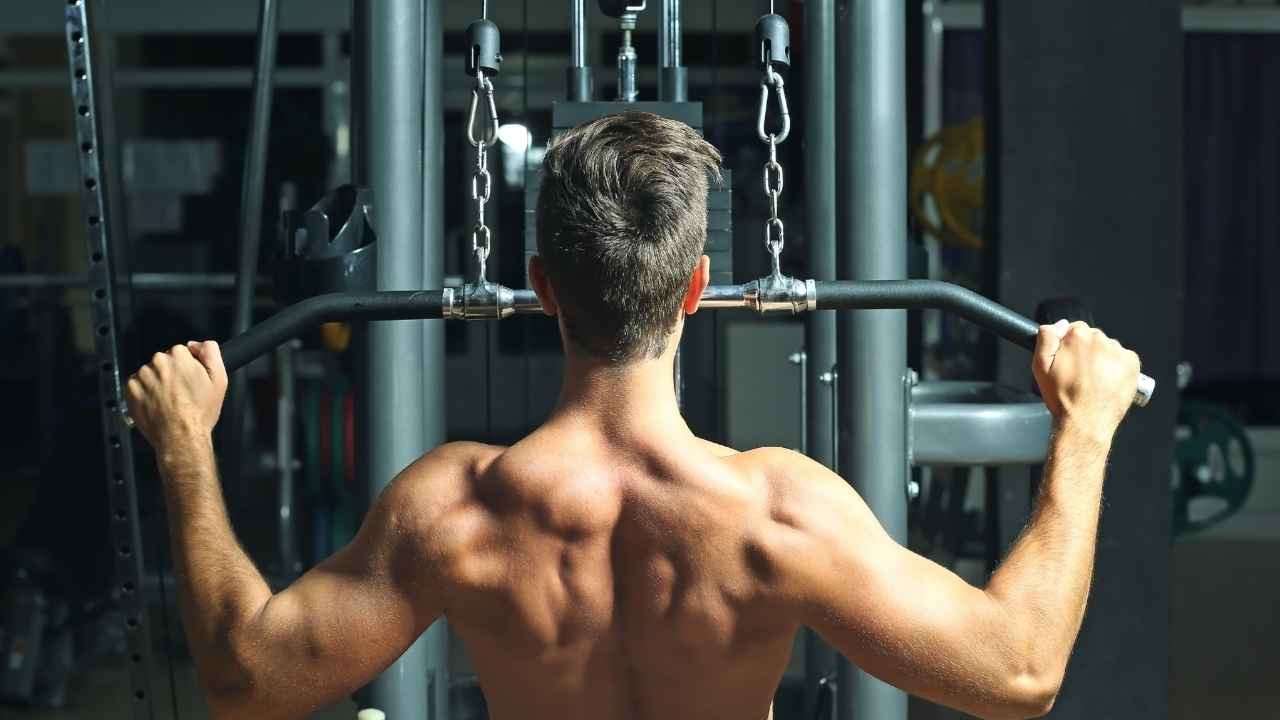 a man doing back training