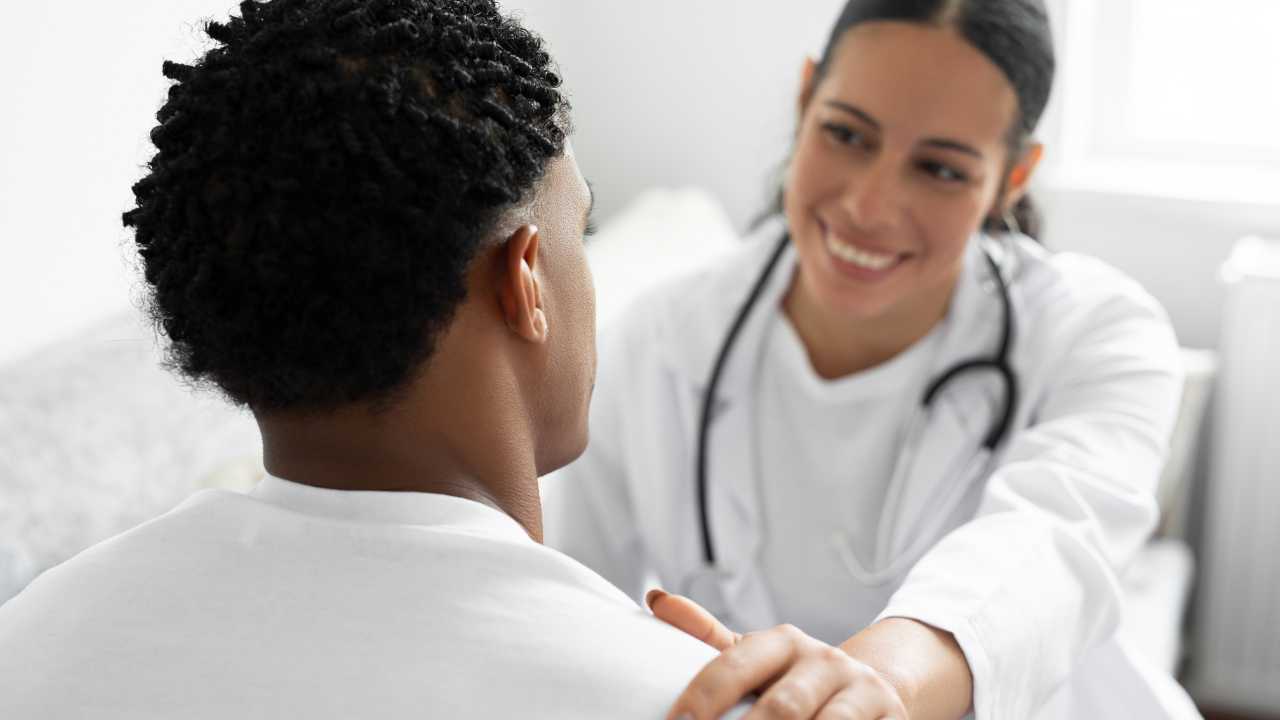 man's health checkup with doctor