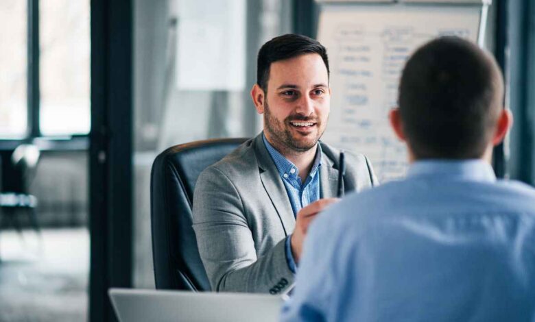 two businessmen in a meeting