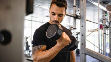 a guy working out